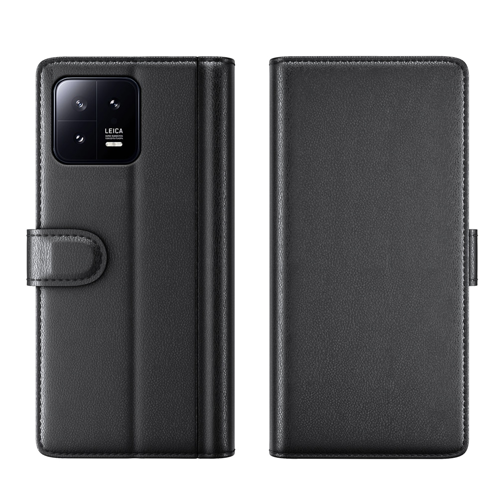 Étui en cuir veritable Xiaomi 13, noir