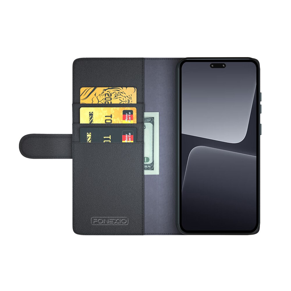 Étui en cuir veritable Xiaomi 13 Lite, Noir