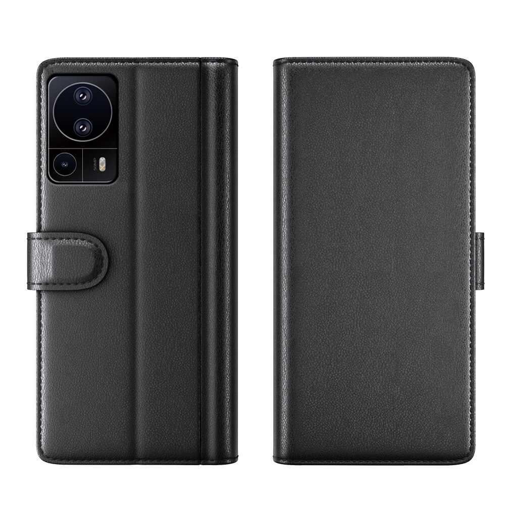 Étui en cuir veritable Xiaomi 13 Lite, noir