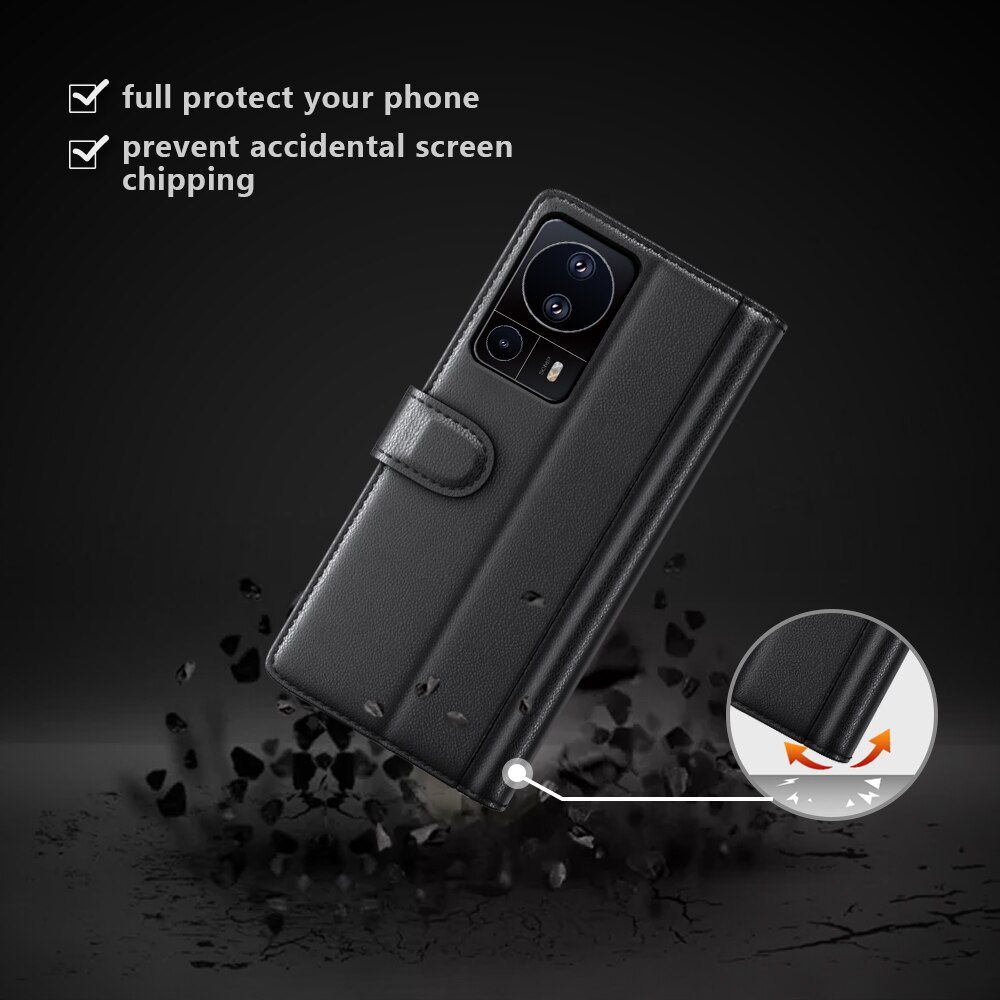 Étui en cuir veritable Xiaomi 13 Lite, Noir