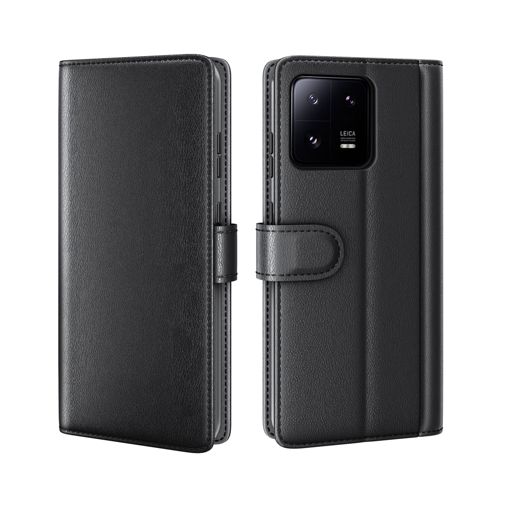 Étui en cuir veritable Xiaomi 13 Pro, noir