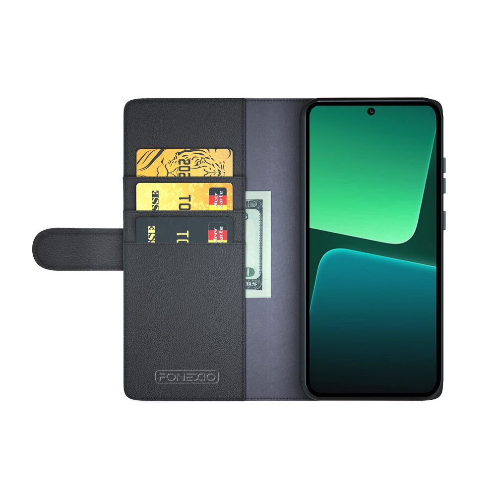 Étui en cuir veritable Xiaomi 13 Pro, Noir