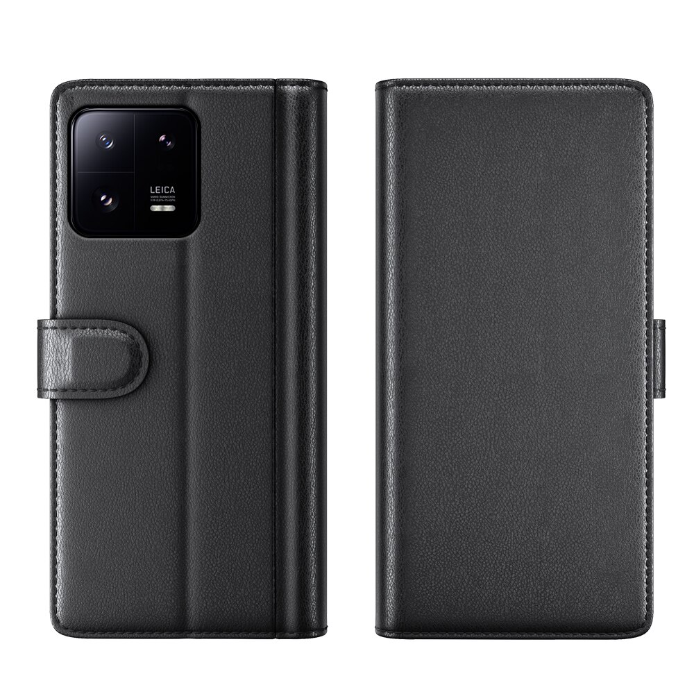 Étui en cuir veritable Xiaomi 13 Pro, noir