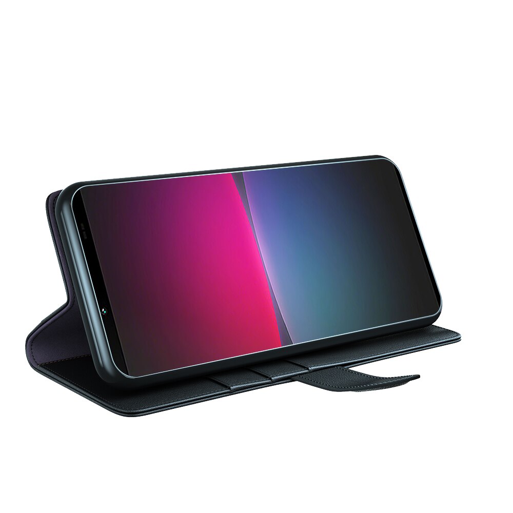 Étui en cuir veritable Sony Xperia 10 IV, Noir