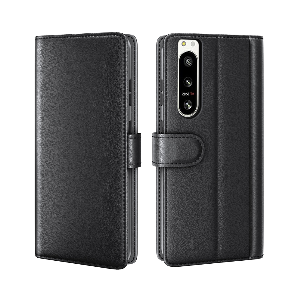 Étui en cuir veritable Sony Xperia 5 IV, Noir