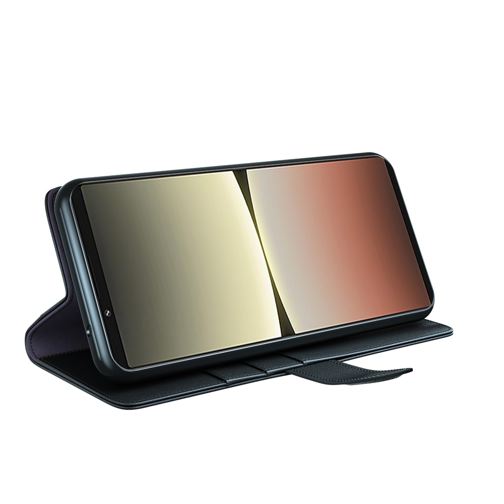Étui en cuir veritable Sony Xperia 5 IV, Noir