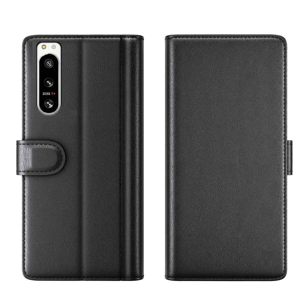 Étui en cuir veritable Sony Xperia 5 IV, Noir