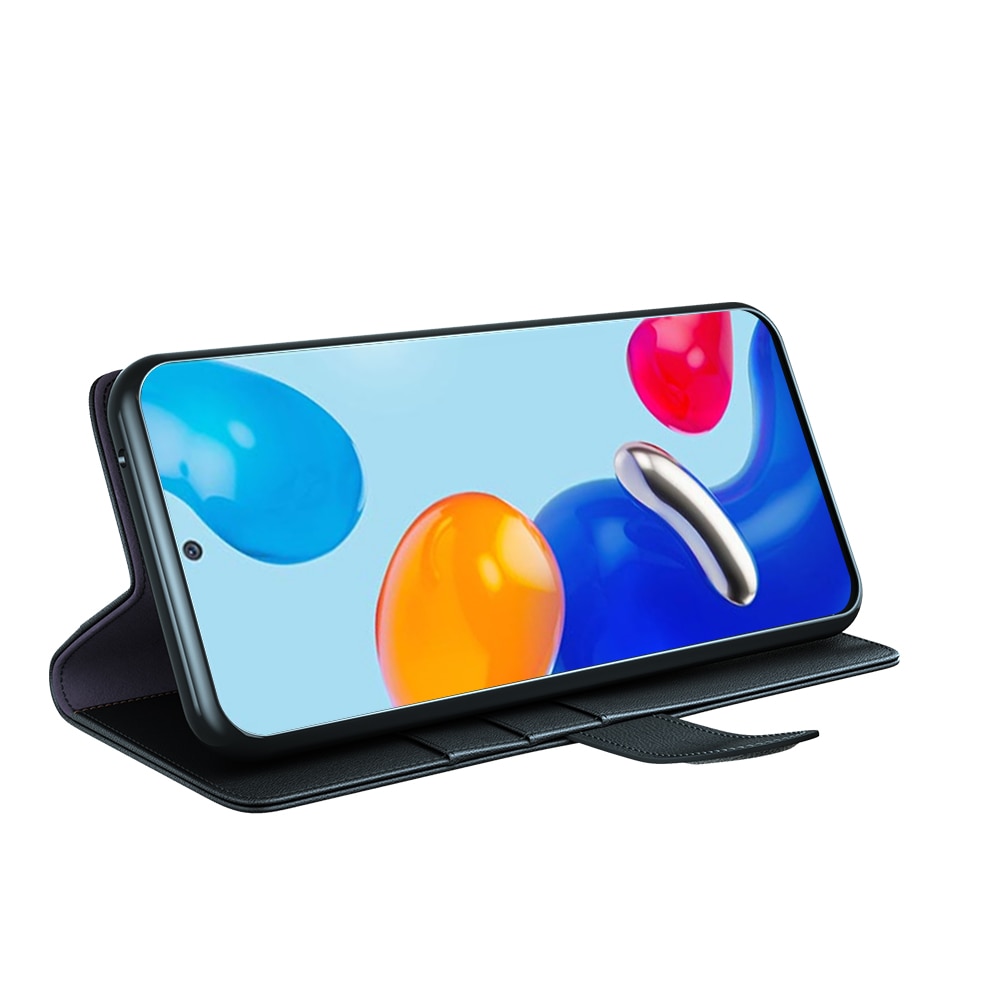 Étui en cuir veritable Xiaomi Redmi Note 11, Noir