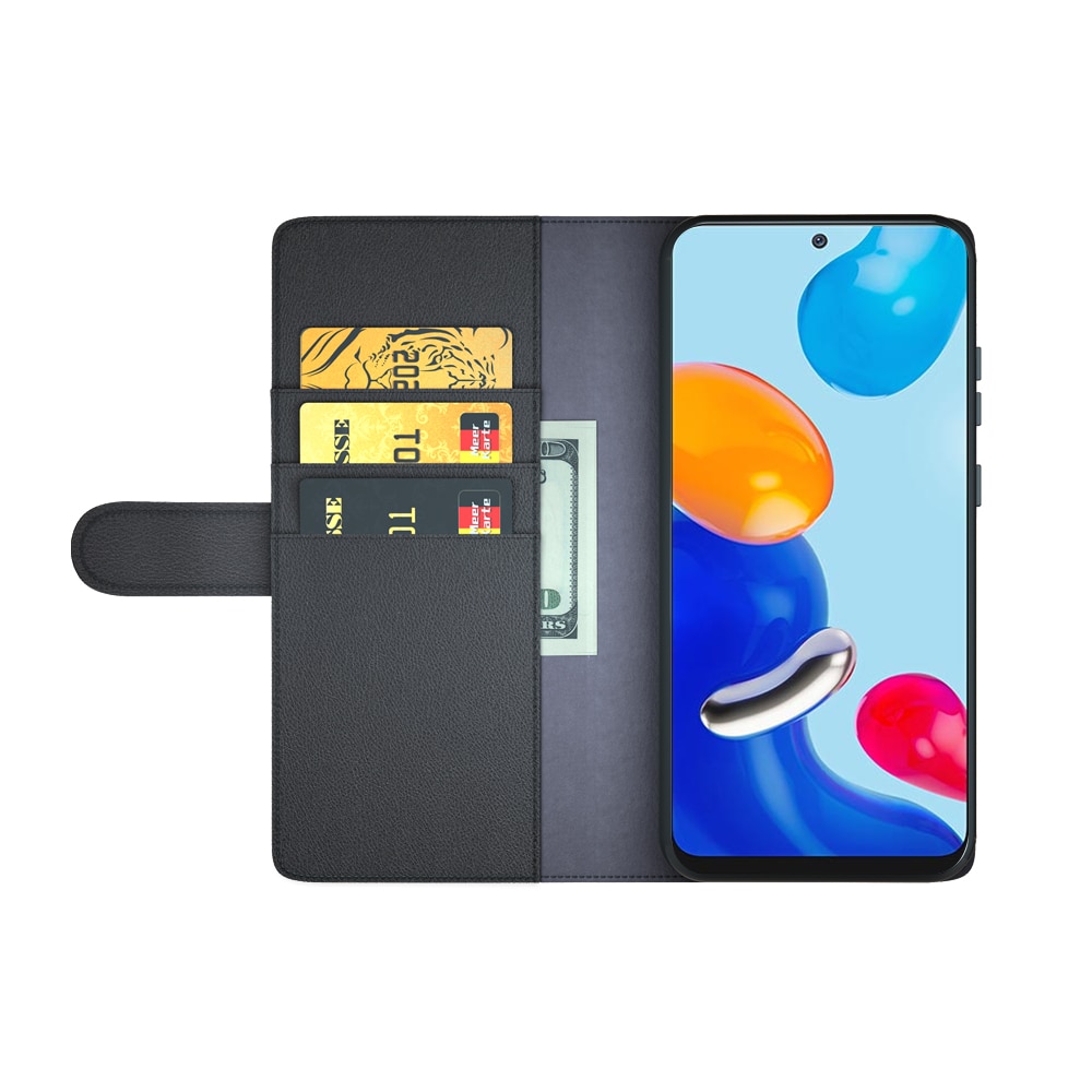 Étui en cuir veritable Xiaomi Redmi Note 11 Pro, Noir