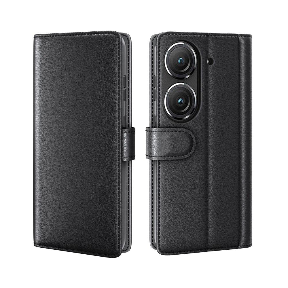 Étui en cuir veritable Asus ZenFone 10, Noir