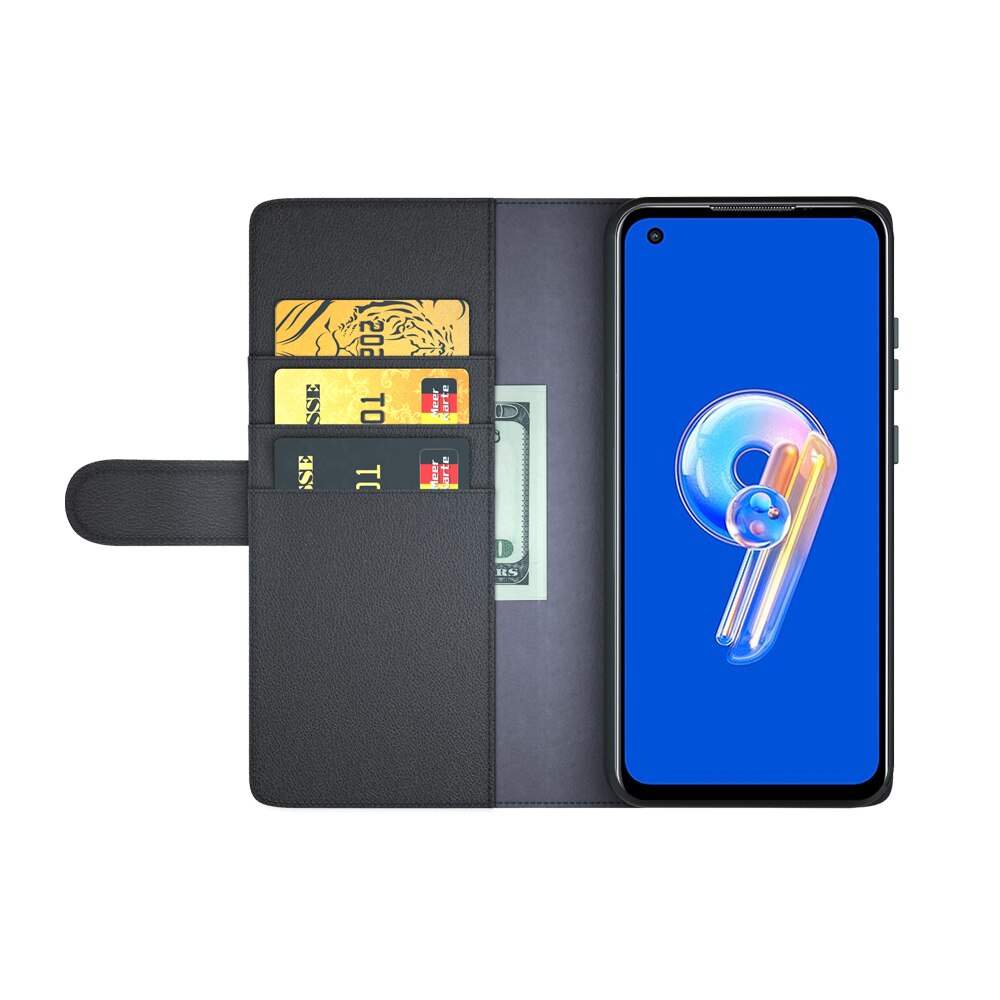 Étui en cuir veritable Asus ZenFone 9, Noir
