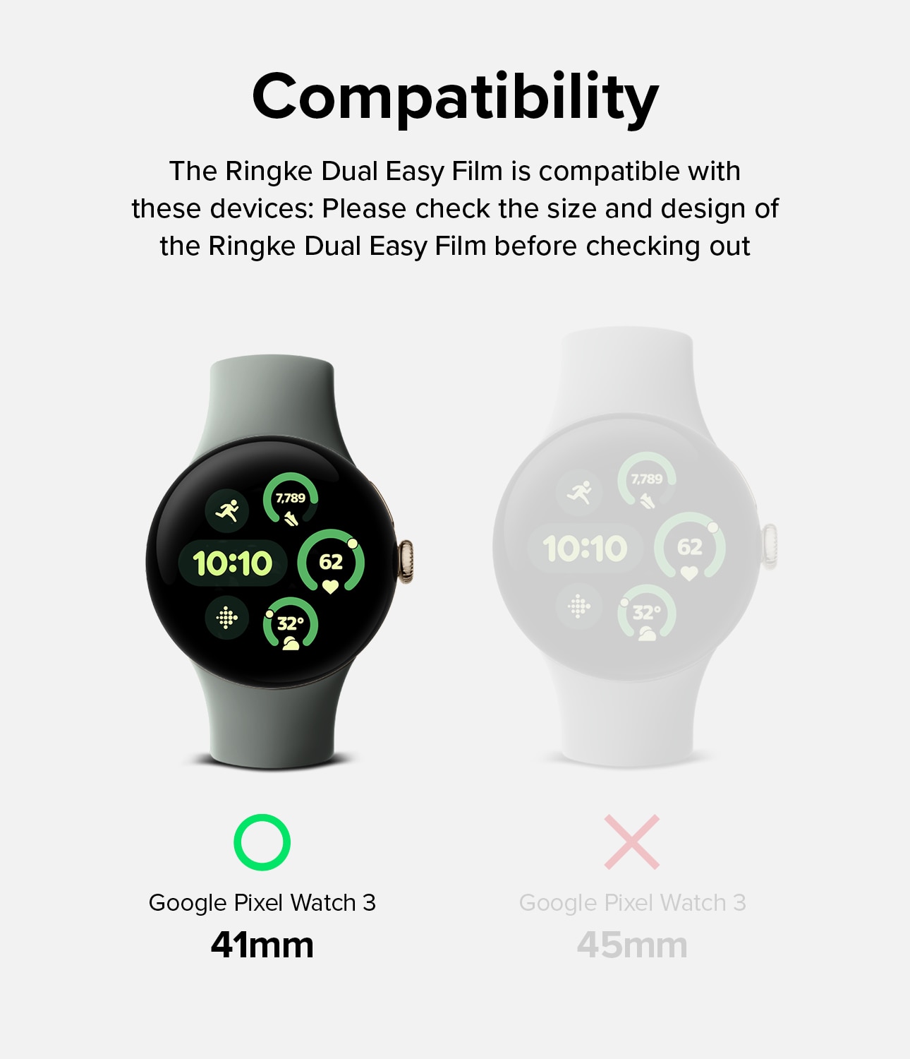 Dual Easy Screen Protector (3 pièces) Google Pixel Watch 3 41mm