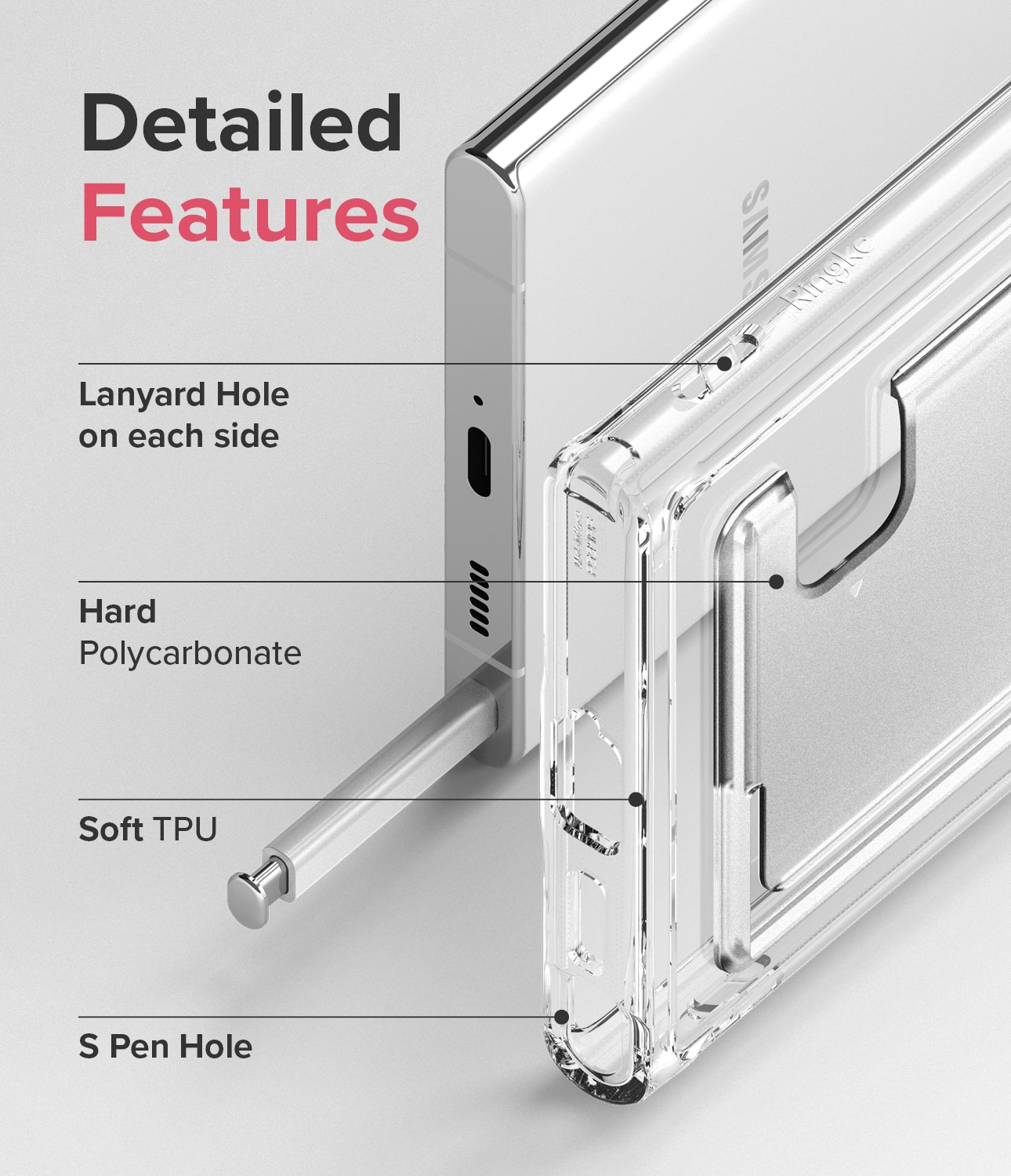 Coque Fusion Card Samsung Galaxy S22 Ultra, transparent