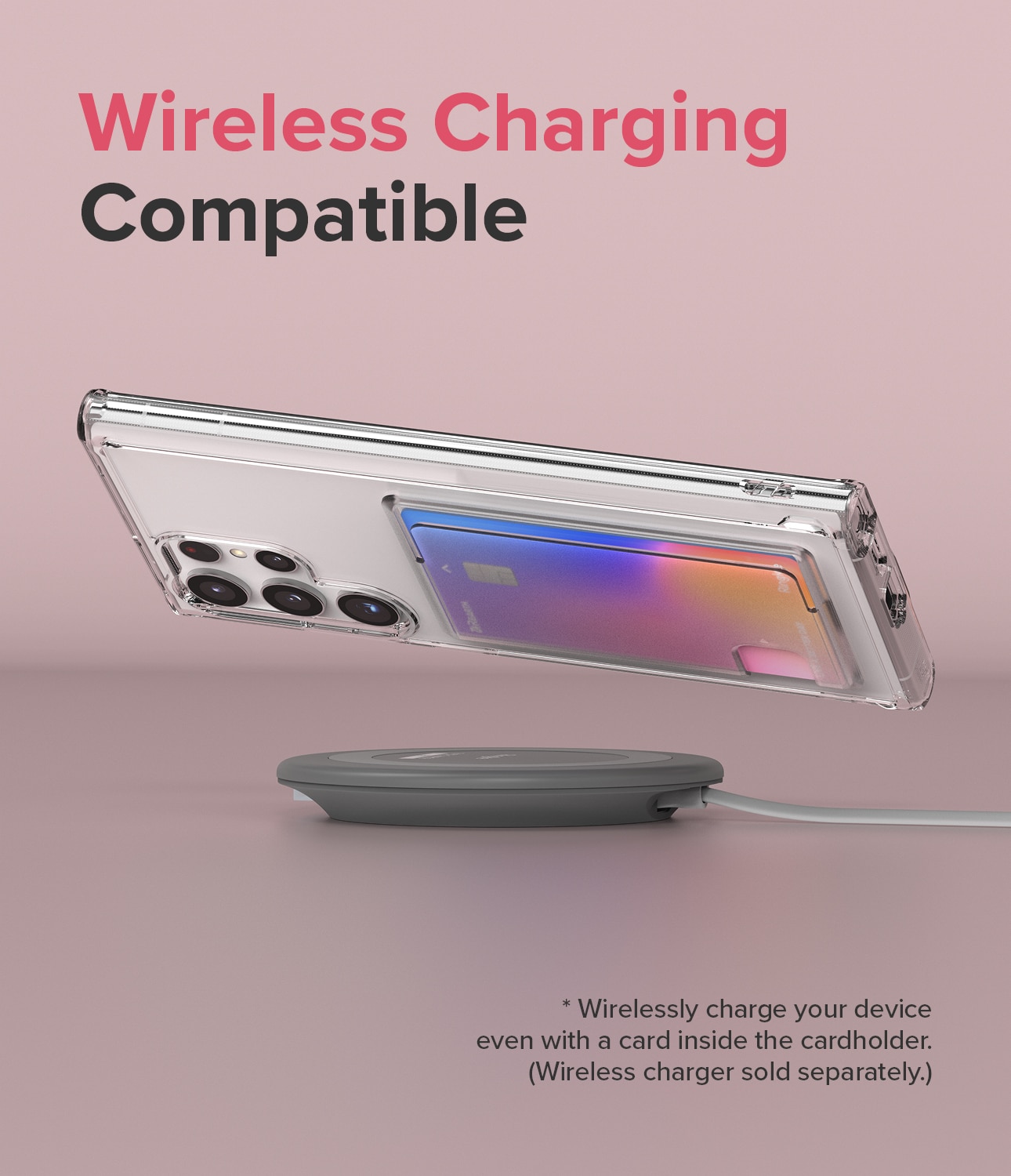 Coque Fusion Card Samsung Galaxy S22 Ultra, transparent