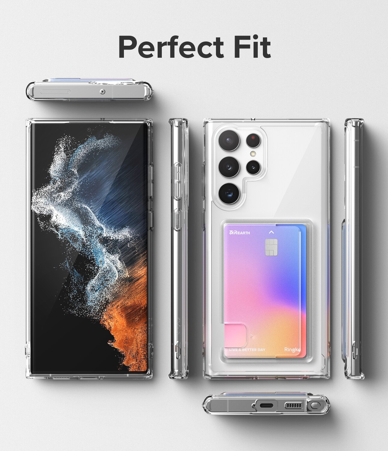 Coque Fusion Card Samsung Galaxy S22 Ultra, transparent