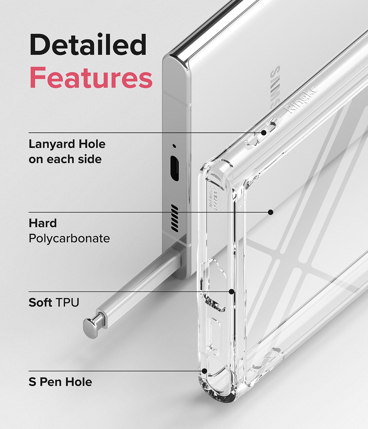 Coque Fusion Samsung Galaxy S22 Ultra, Transparent