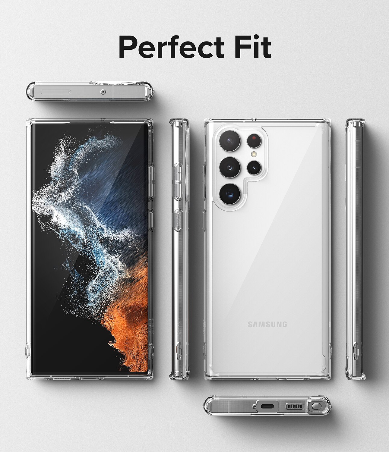 Coque Fusion Samsung Galaxy S22 Ultra, Transparent