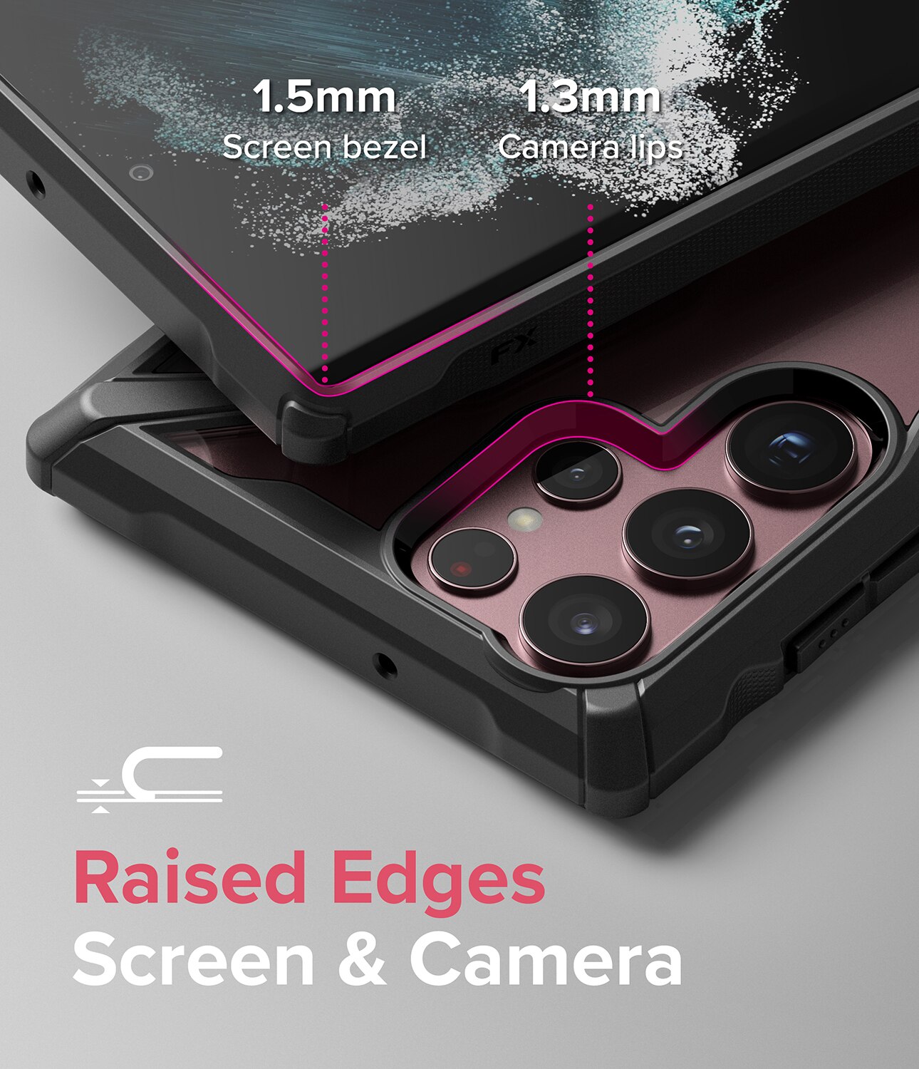 Coque Fusion X Samsung Galaxy S22 Ultra, Noir