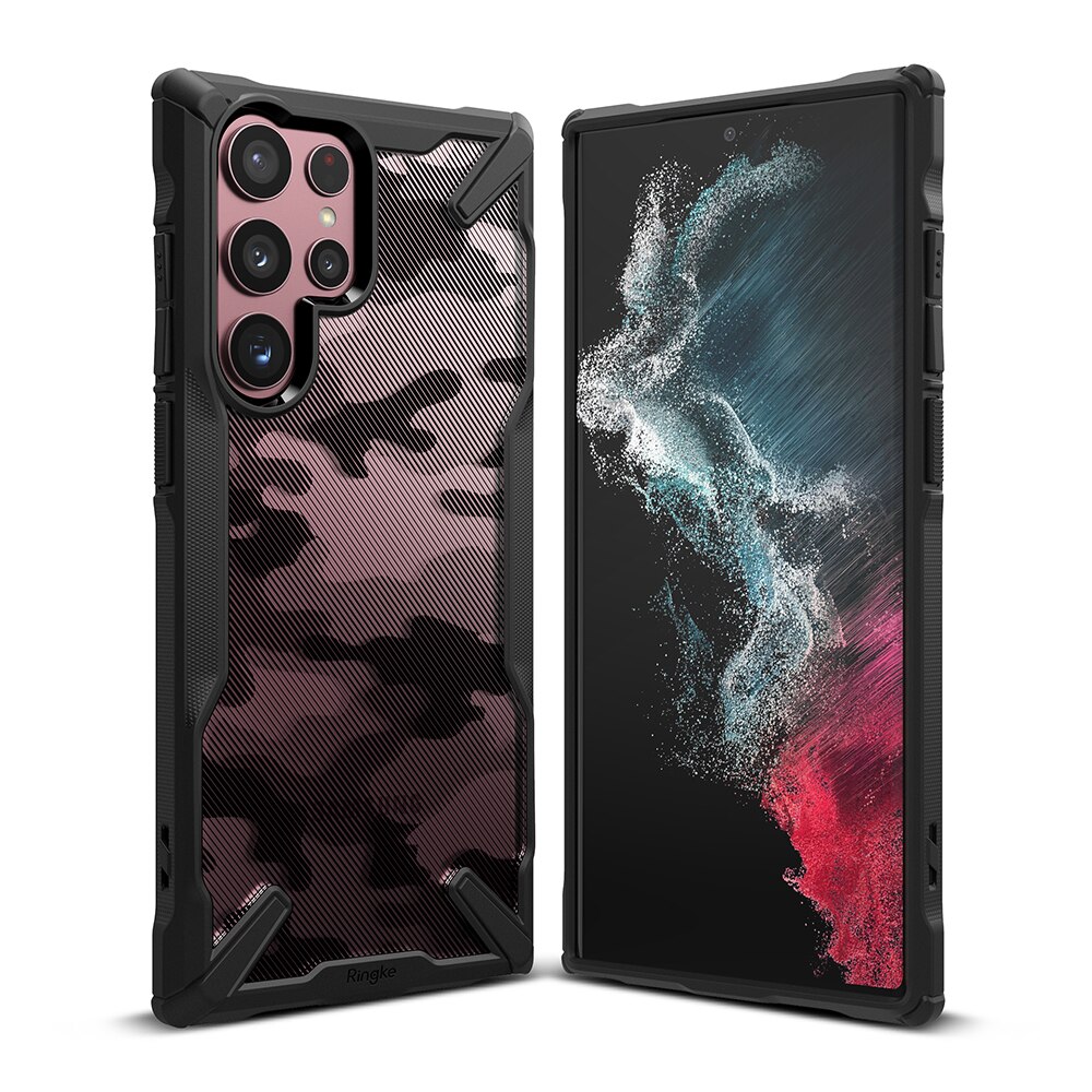 Coque Fusion X Design Samsung Galaxy S22 Ultra Camo Black