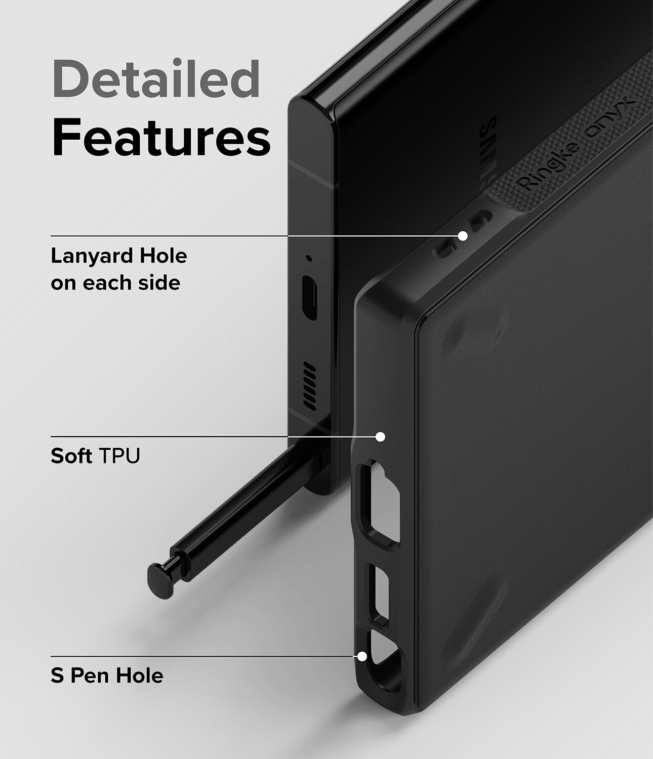 Coque Onyx Samsung Galaxy S22 Ultra, Noir