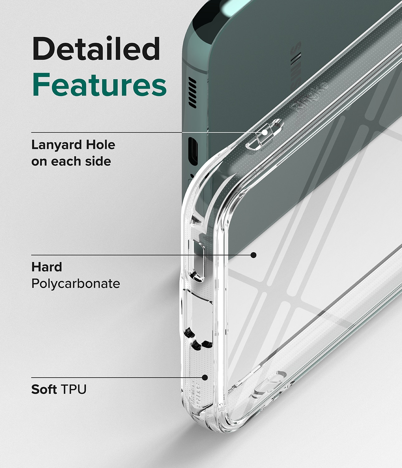 Coque Fusion Samsung Galaxy S22, Transparent
