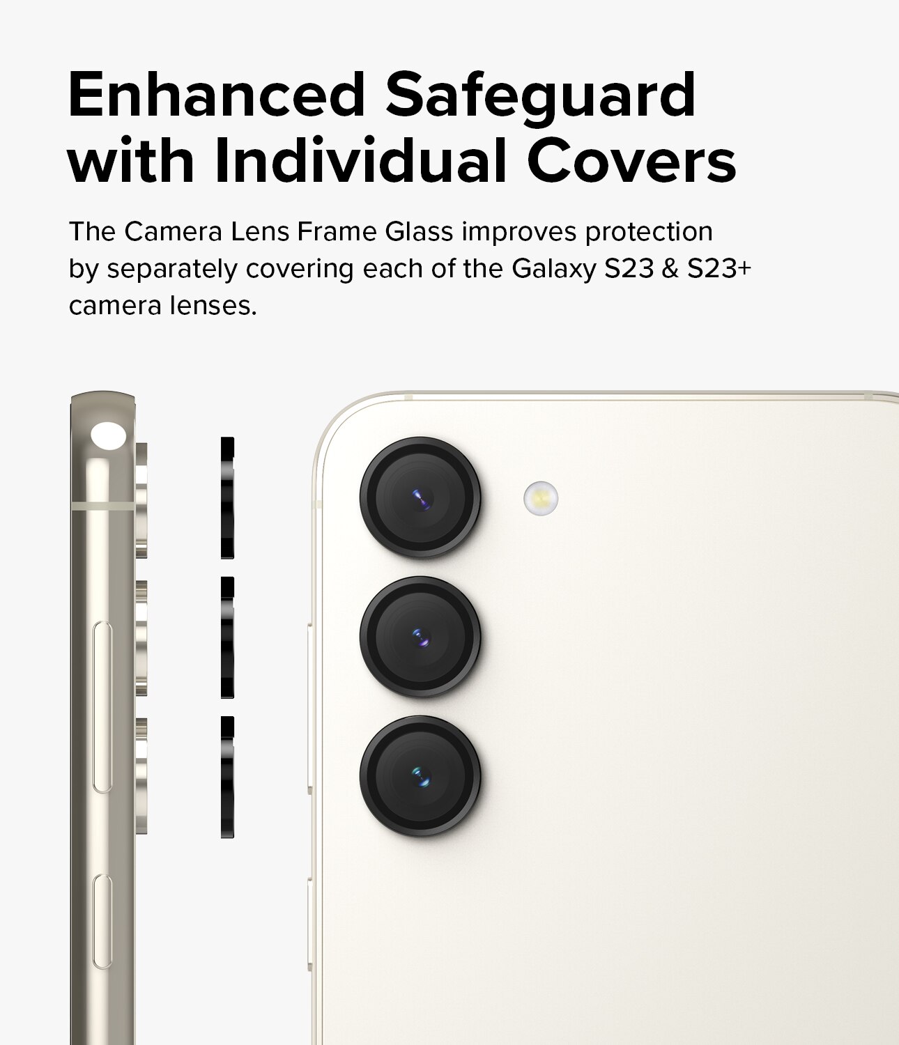 Camera Lens Frame Glass Samsung Galaxy S23/Galaxy S23 Plus Noir
