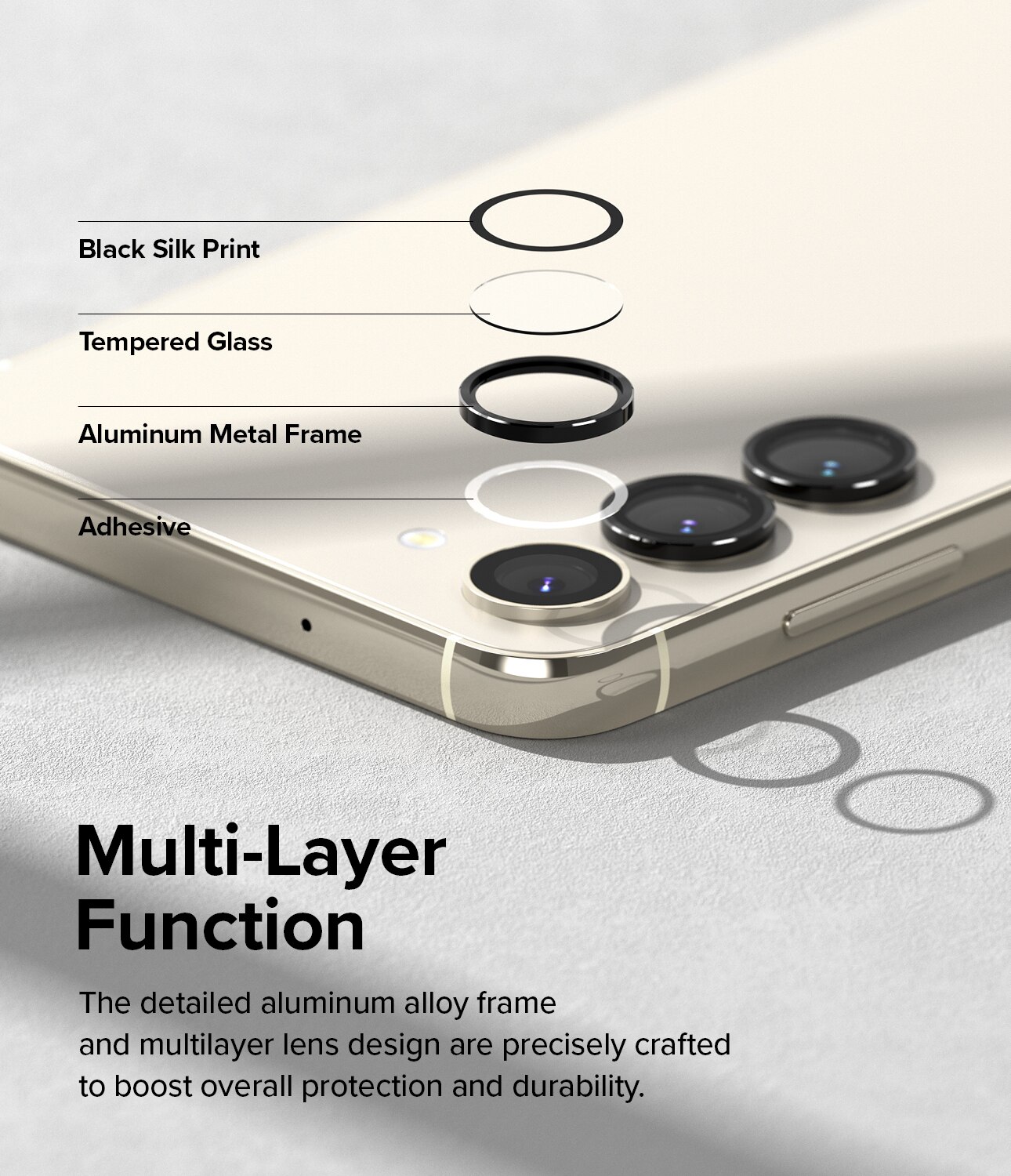 Camera Lens Frame Glass Samsung Galaxy S23/Galaxy S23 Plus Noir