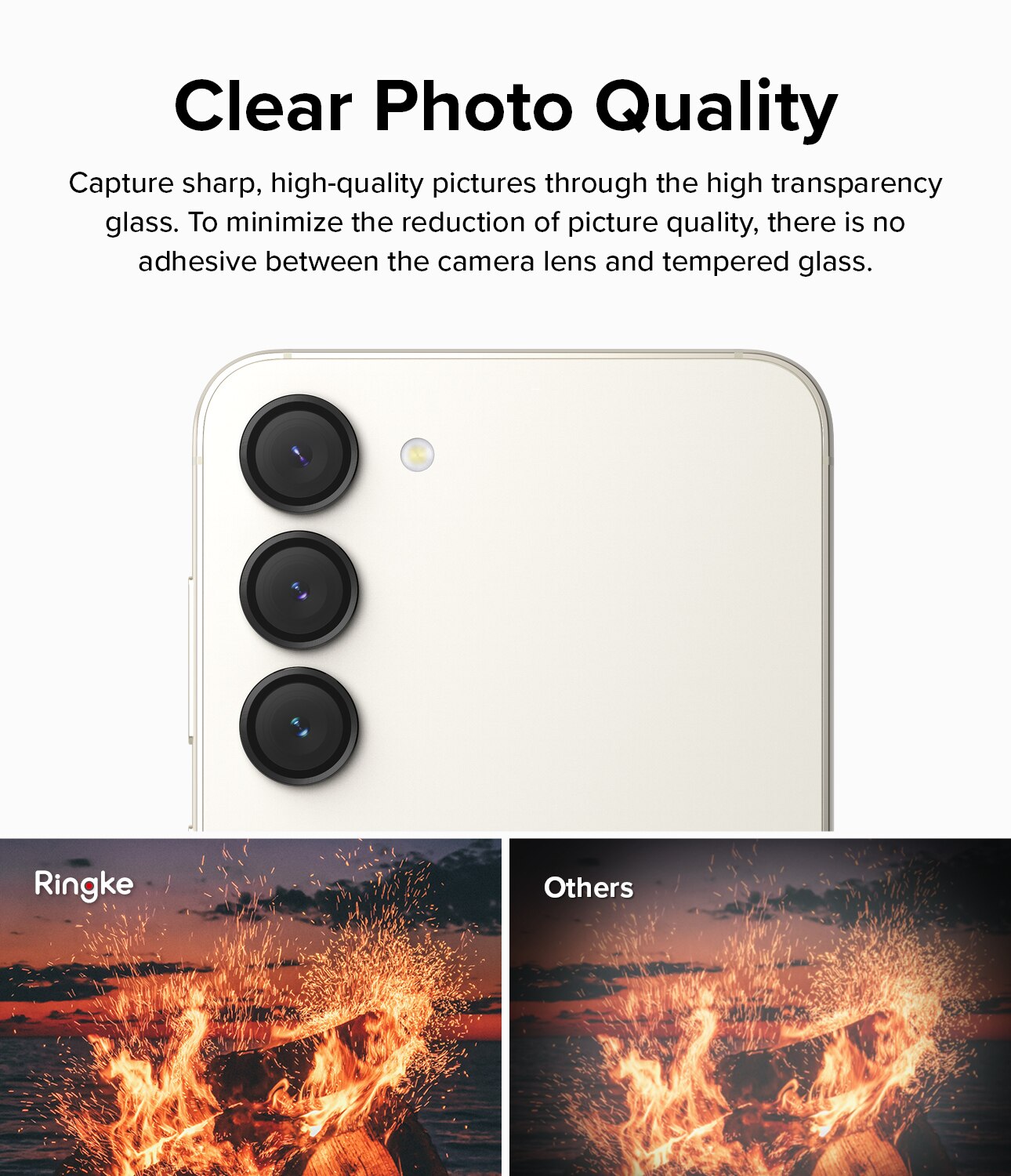 Camera Lens Frame Glass Samsung Galaxy S23/Galaxy S23 Plus Noir