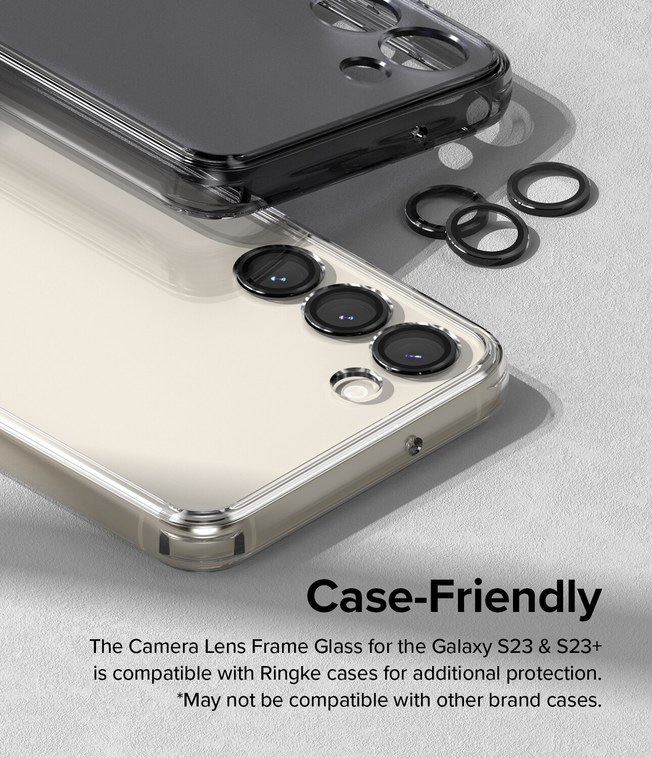 Camera Lens Frame Glass Samsung Galaxy S23/Galaxy S23 Plus Noir