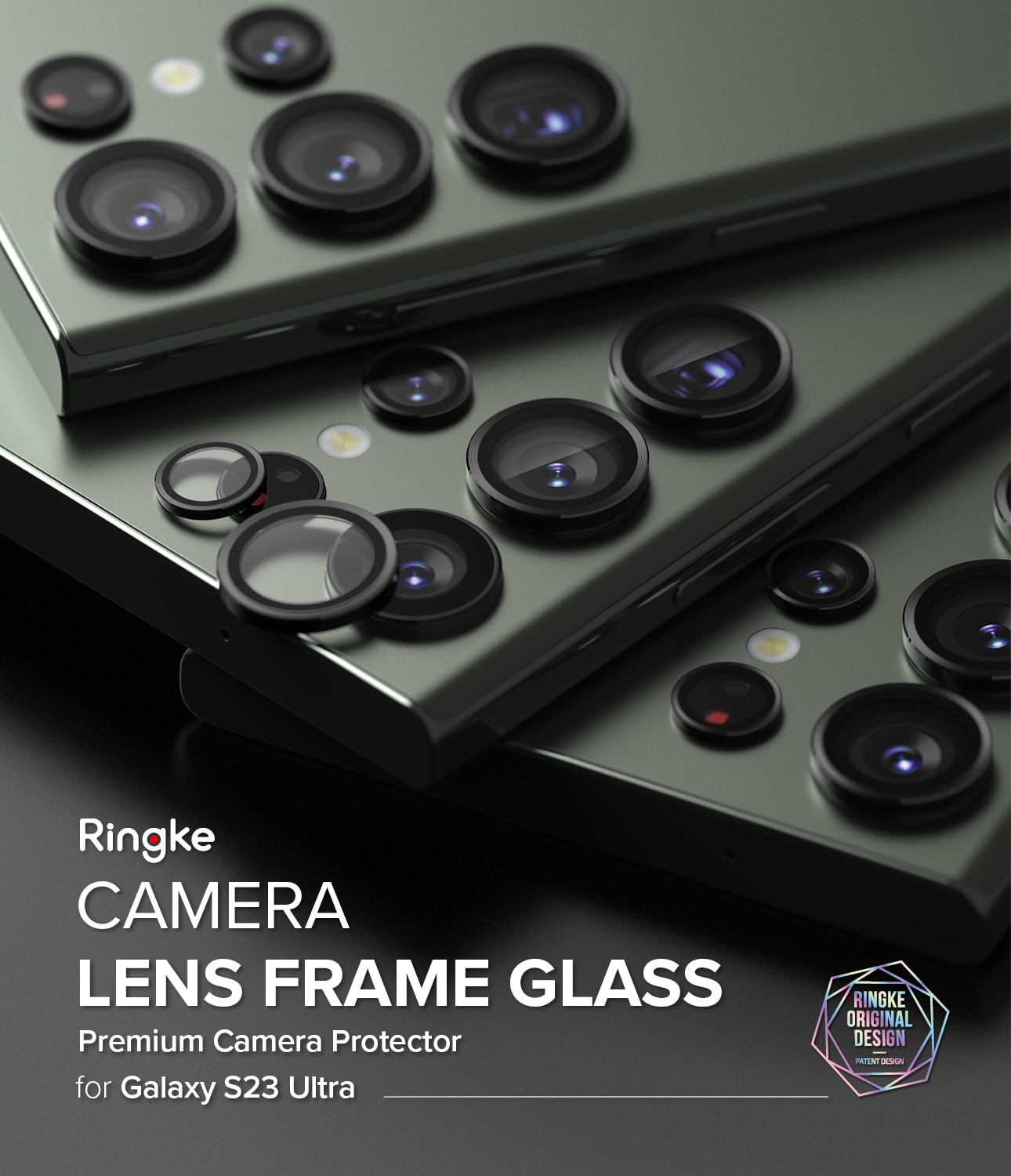 Camera Lens Frame Glass Samsung Galaxy S23 Ultra Noir