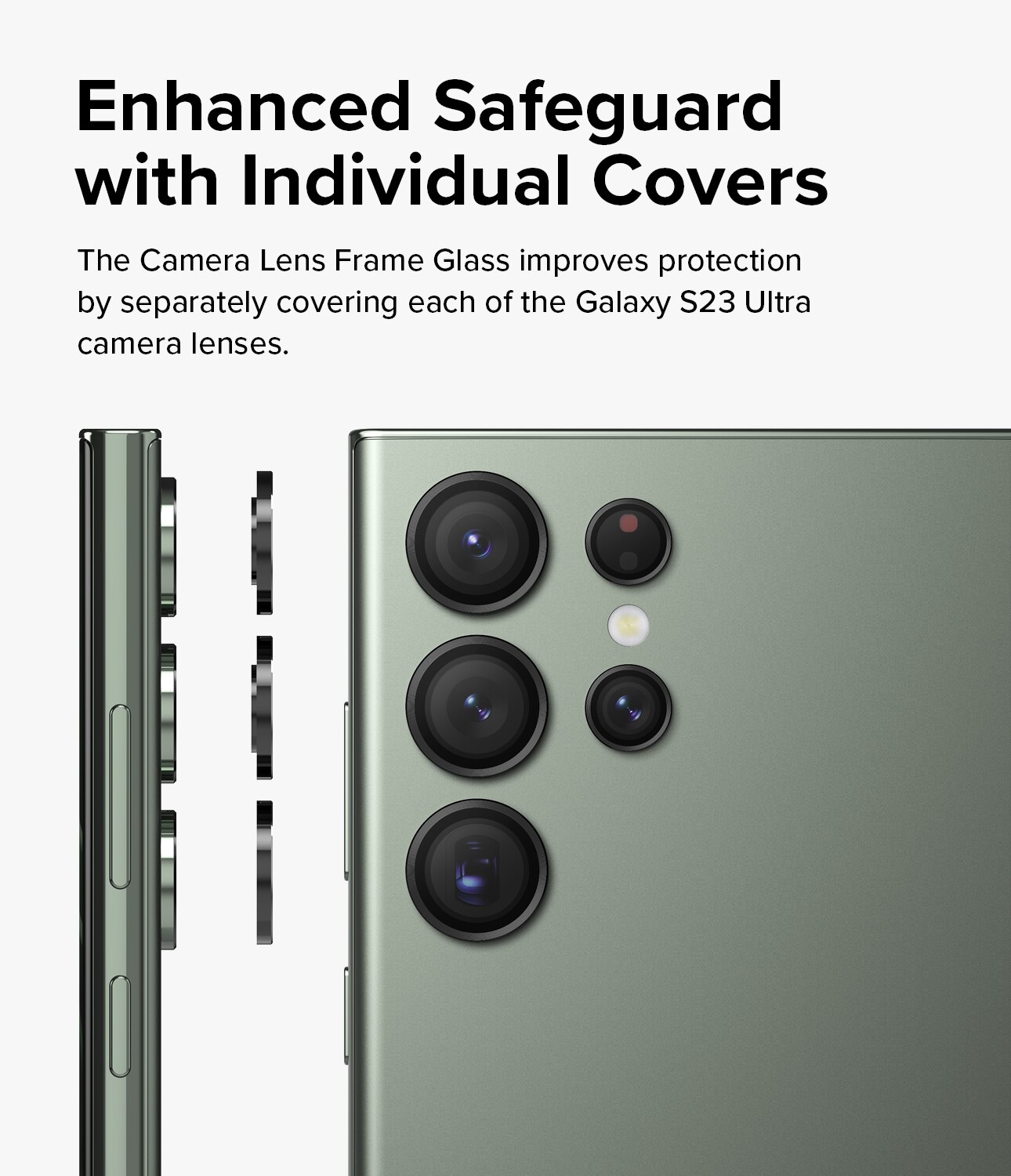 Camera Lens Frame Glass Samsung Galaxy S23 Ultra Noir