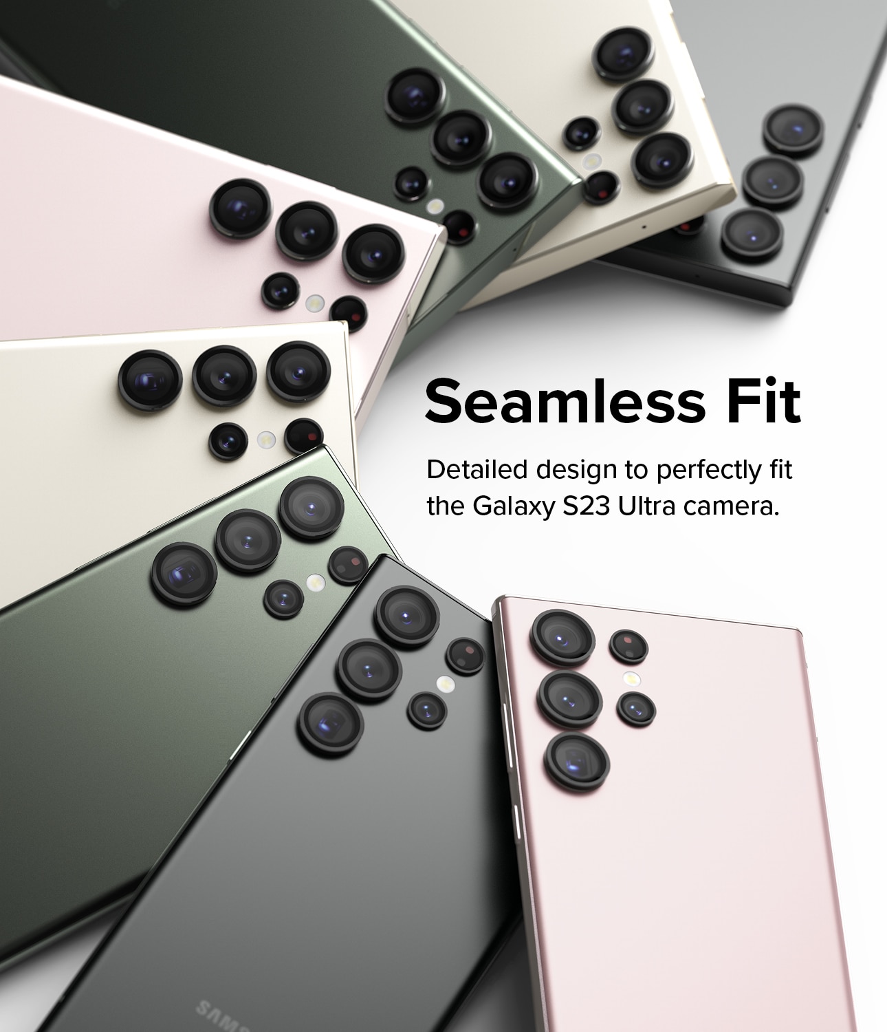 Camera Lens Frame Glass Samsung Galaxy S23 Ultra Noir