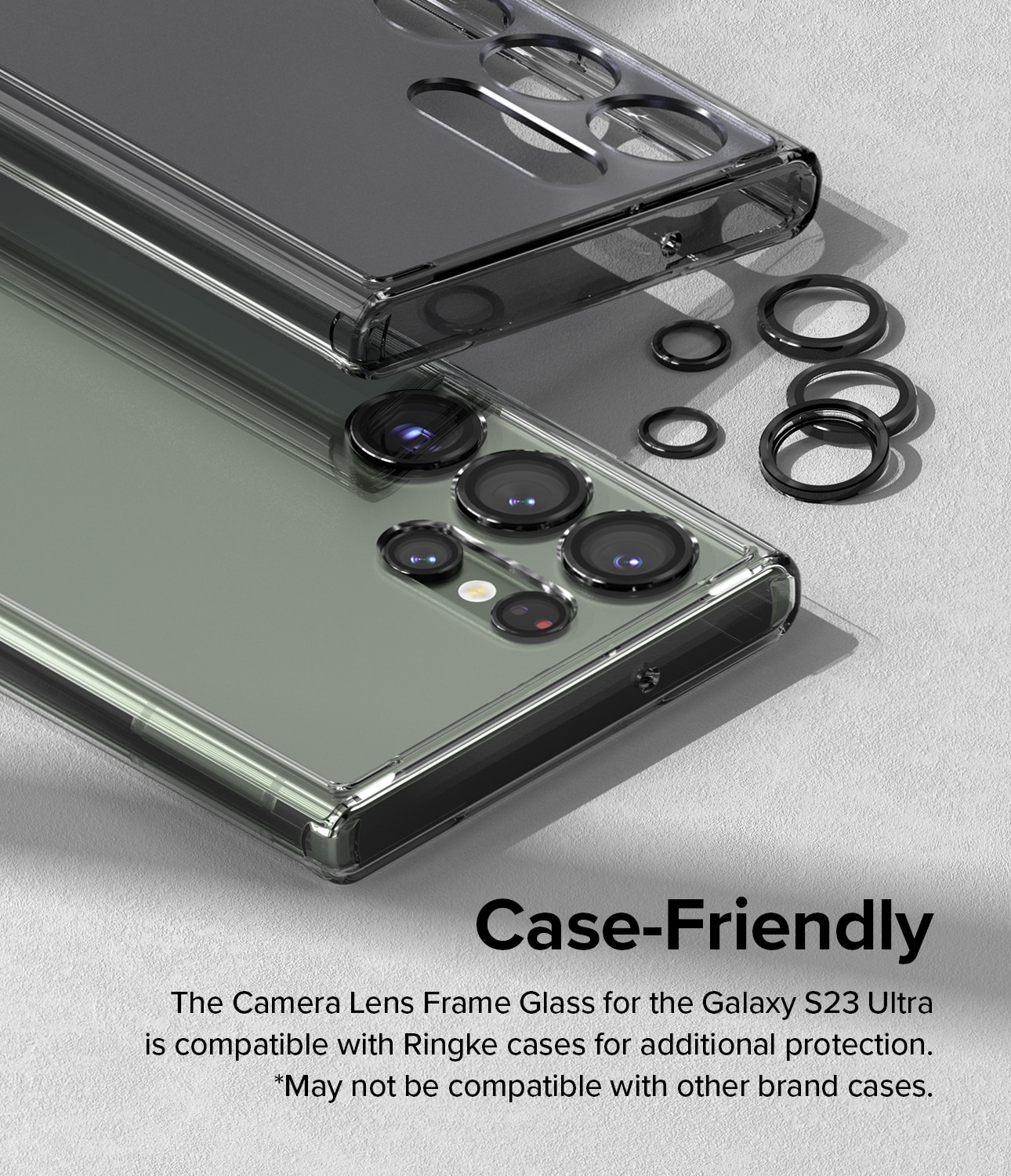 Camera Lens Frame Glass Samsung Galaxy S23 Ultra Noir