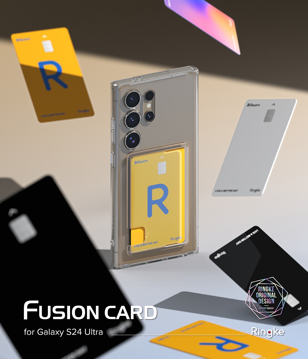 Coque Fusion Card Samsung Galaxy S24 Ultra, transparent
