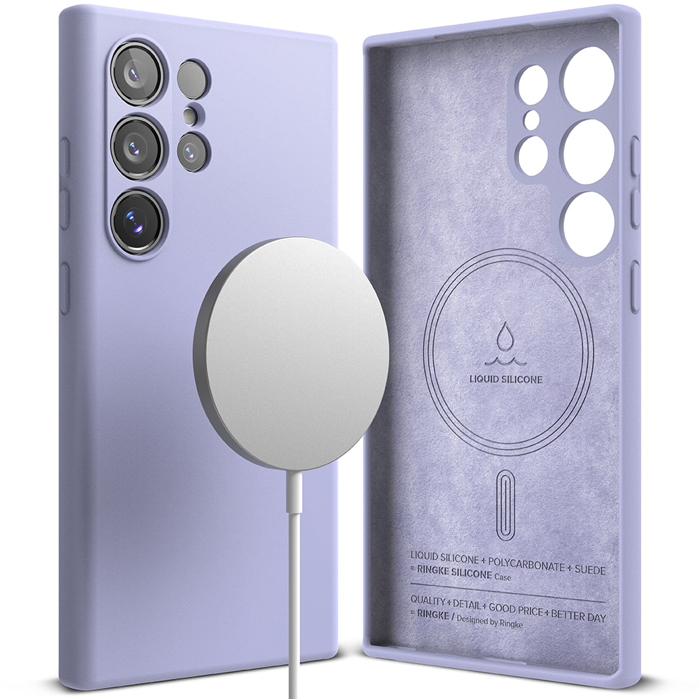 Silicone Magnetic Coque Samsung Galaxy S24 Ultra Lavender