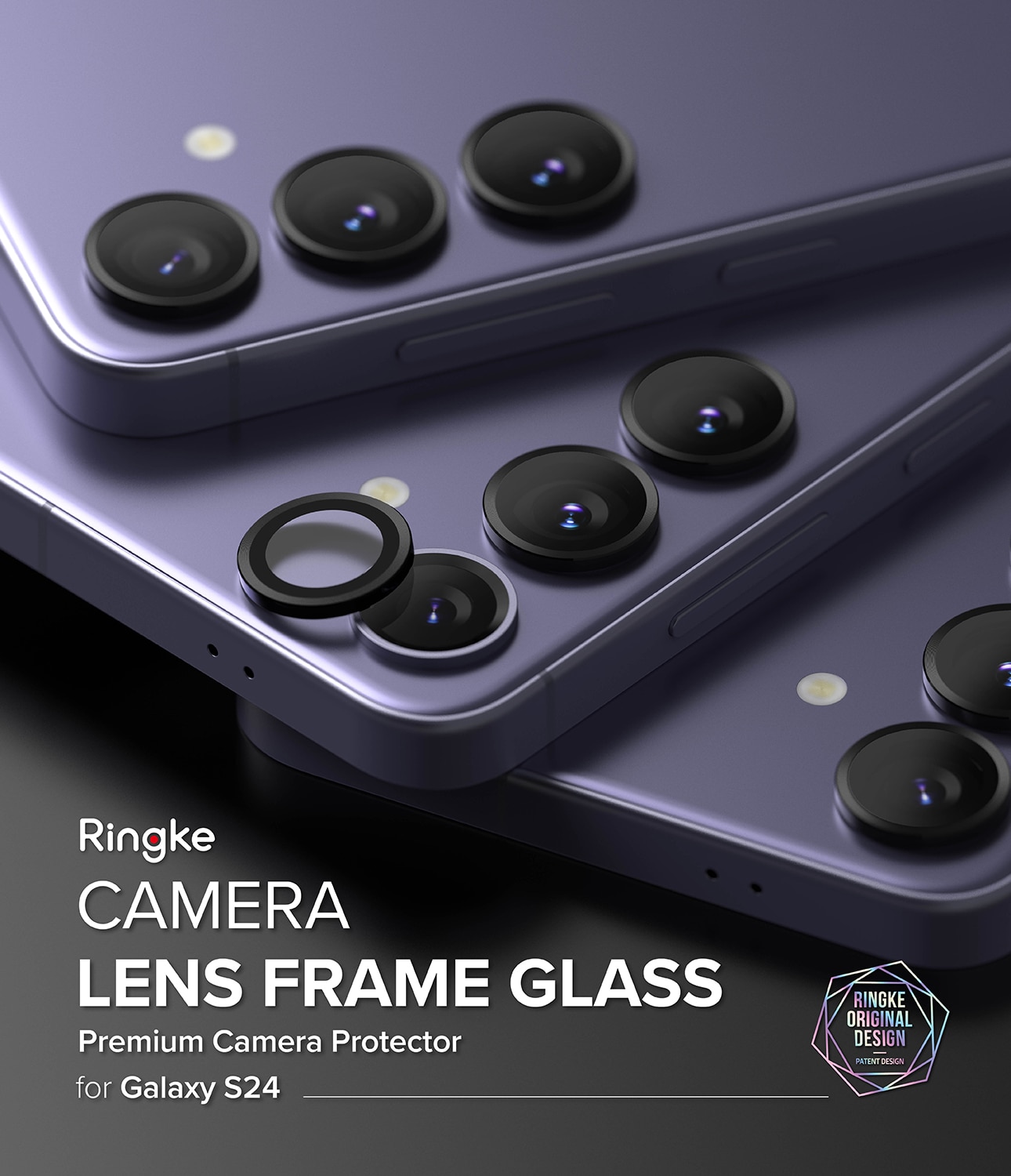 Camera Lens Frame Glass Samsung Galaxy S24 Noir
