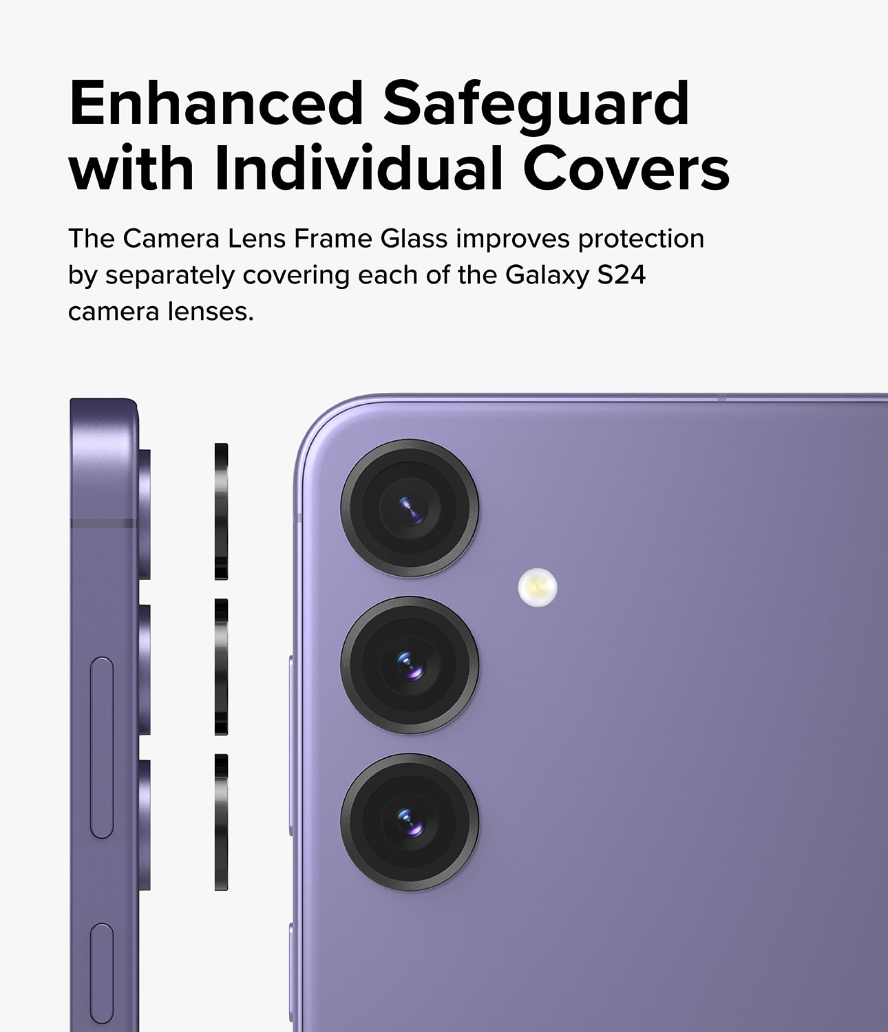 Camera Lens Frame Glass Samsung Galaxy S24 Noir