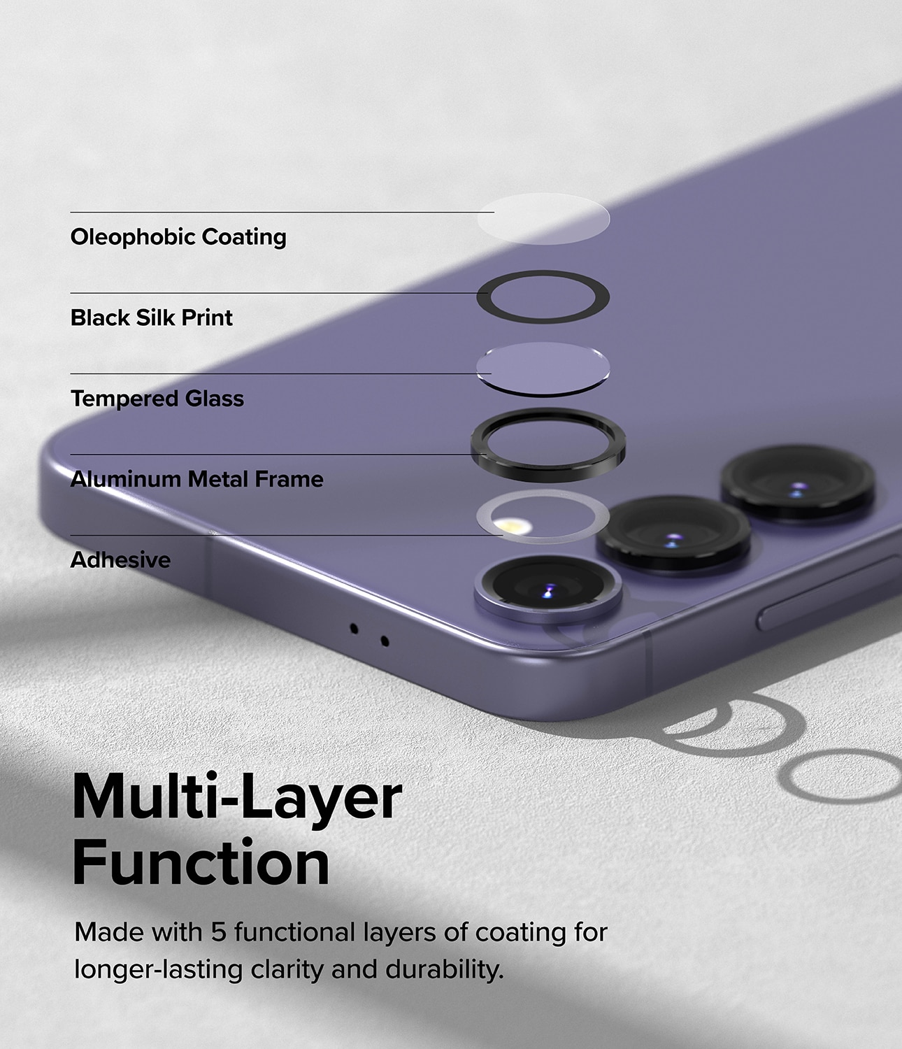 Camera Lens Frame Glass Samsung Galaxy S24 Noir