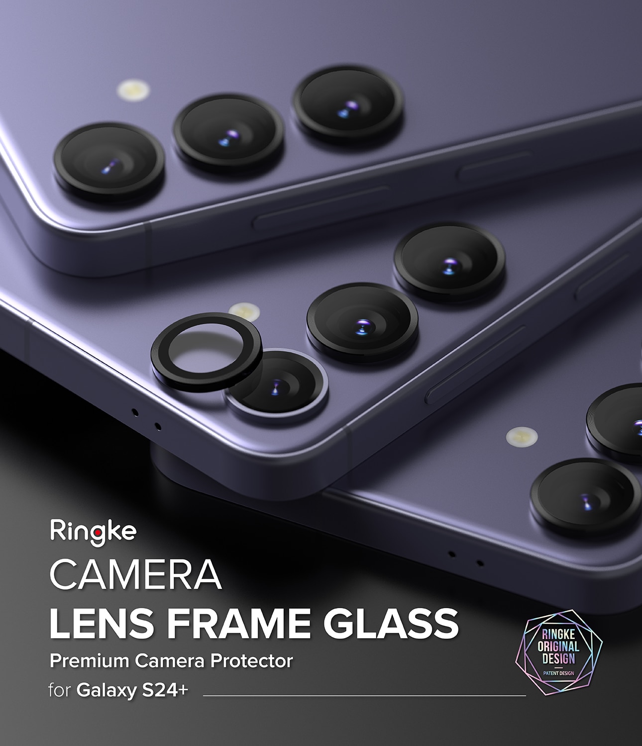 Camera Lens Frame Glass Samsung Galaxy S24 Plus Noir