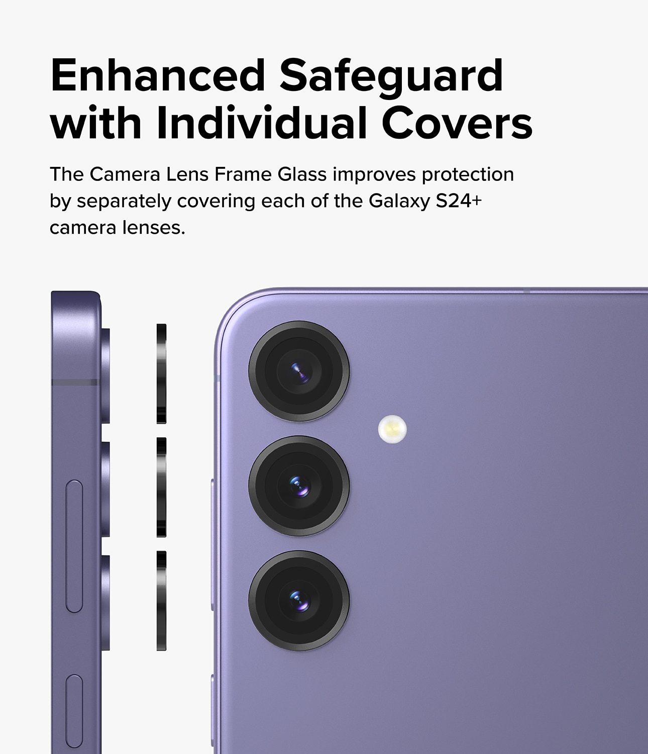 Camera Lens Frame Glass Samsung Galaxy S24 Plus Noir