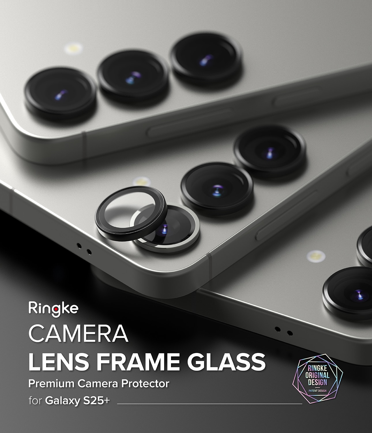 Camera Lens Frame Glass (2 pièces) Samsung Galaxy S25 Plus Black