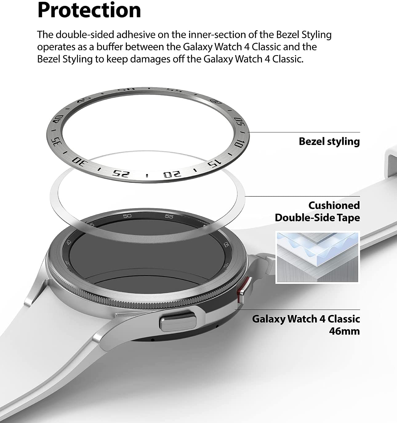 Bezel Styling Samsung Galaxy Watch 4 Classic 46mm Argent