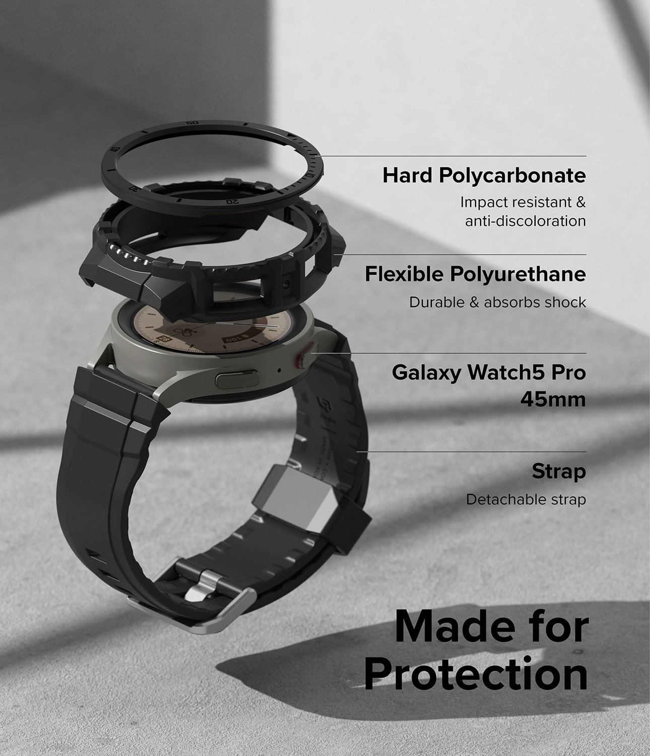 Fusion-X Guard Case+Band Samsung Galaxy Watch 5 Pro, Black