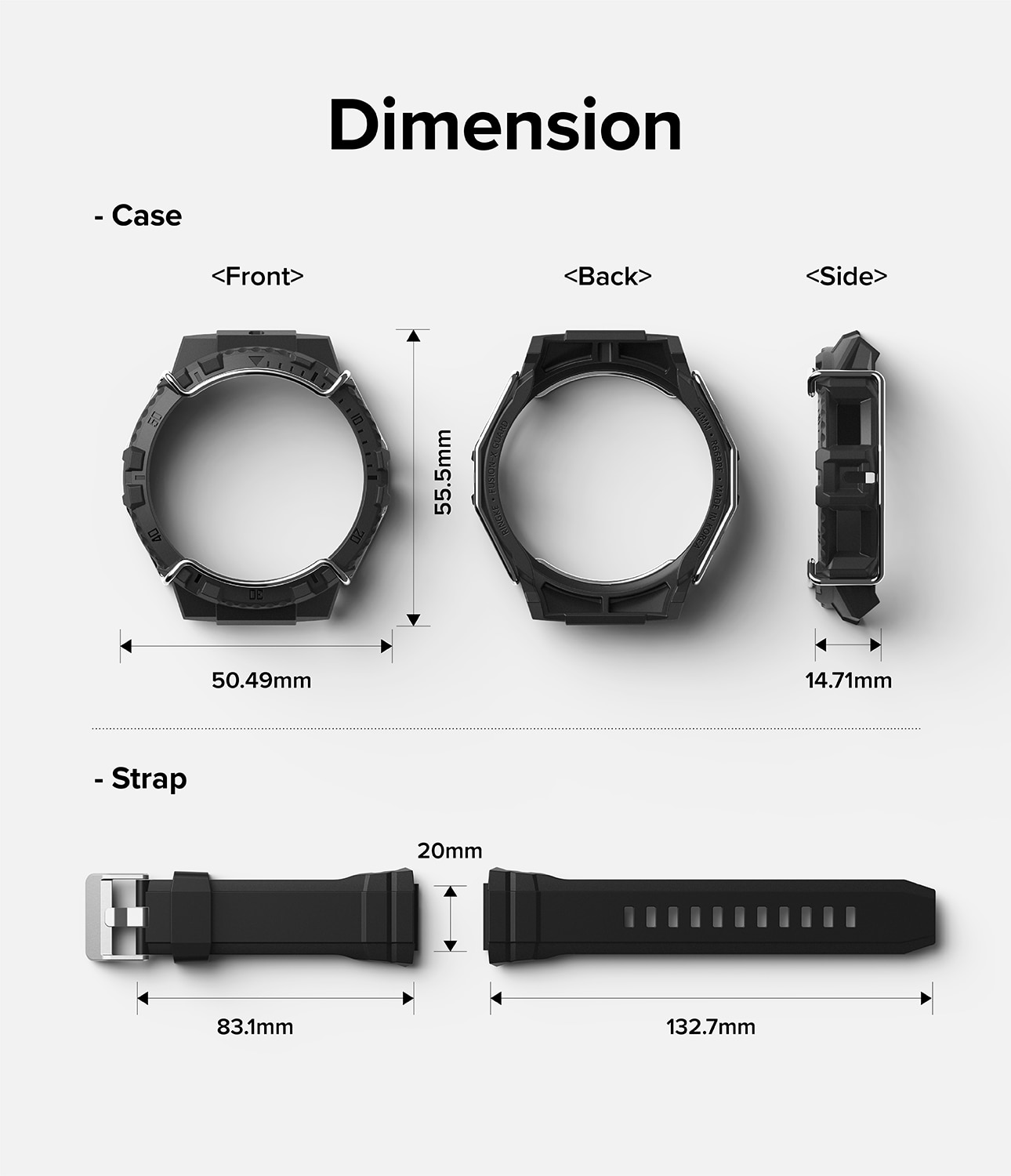 Fusion-X Guard Case+Band Samsung Galaxy Watch 5 44mm, Black