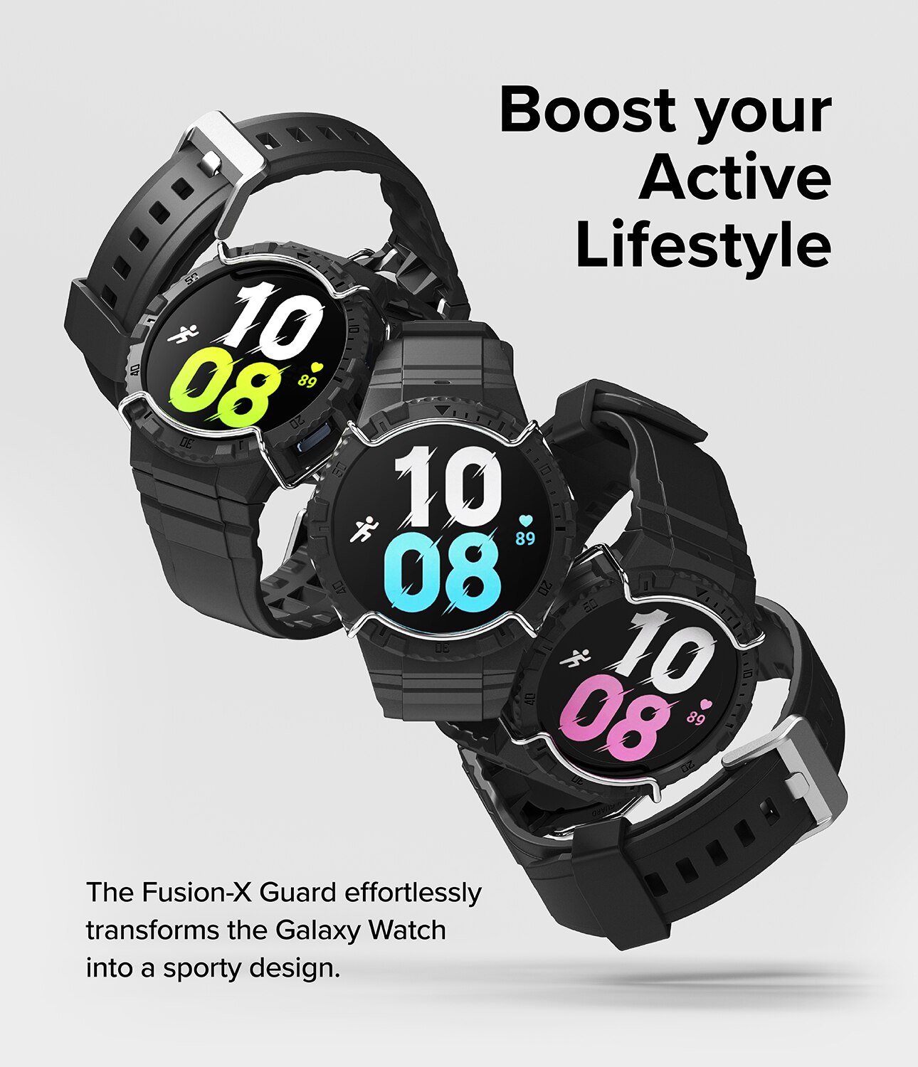 Fusion-X Guard Case+Band Samsung Galaxy Watch 4 44mm, Black