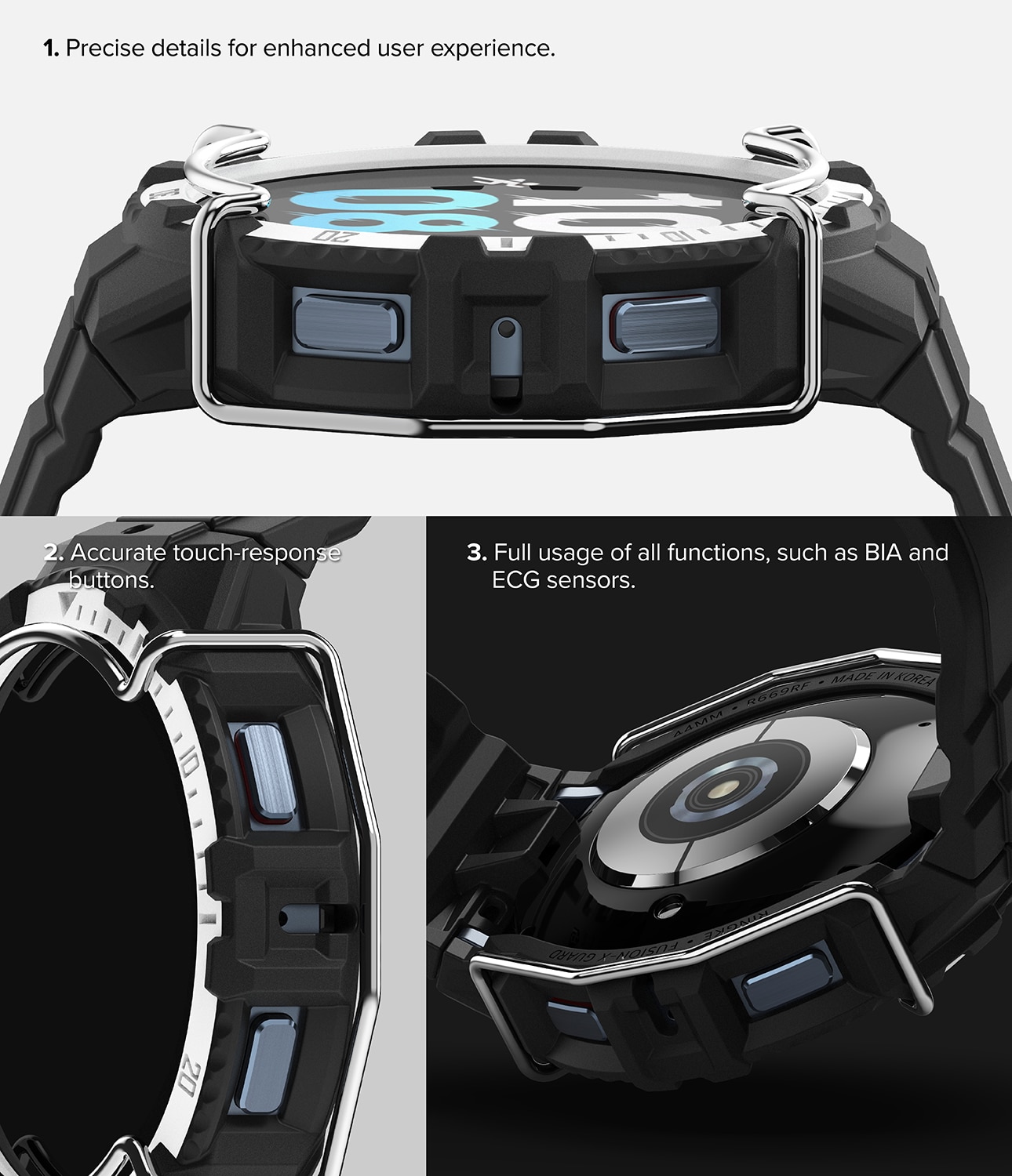 Fusion-X Guard Case+Band Samsung Galaxy Watch 4/5 44mm, White