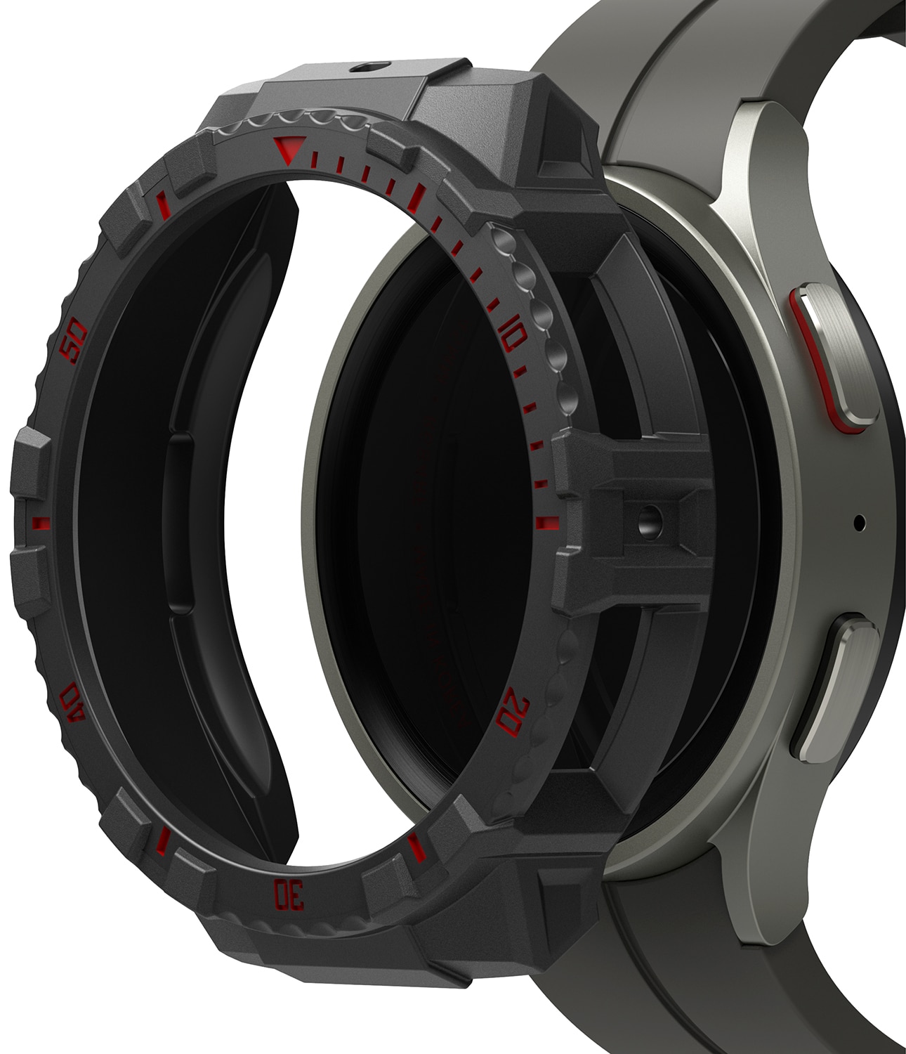 Fusion X Coque Samsung Galaxy Watch 5 Pro 45mm Black (Red Index)