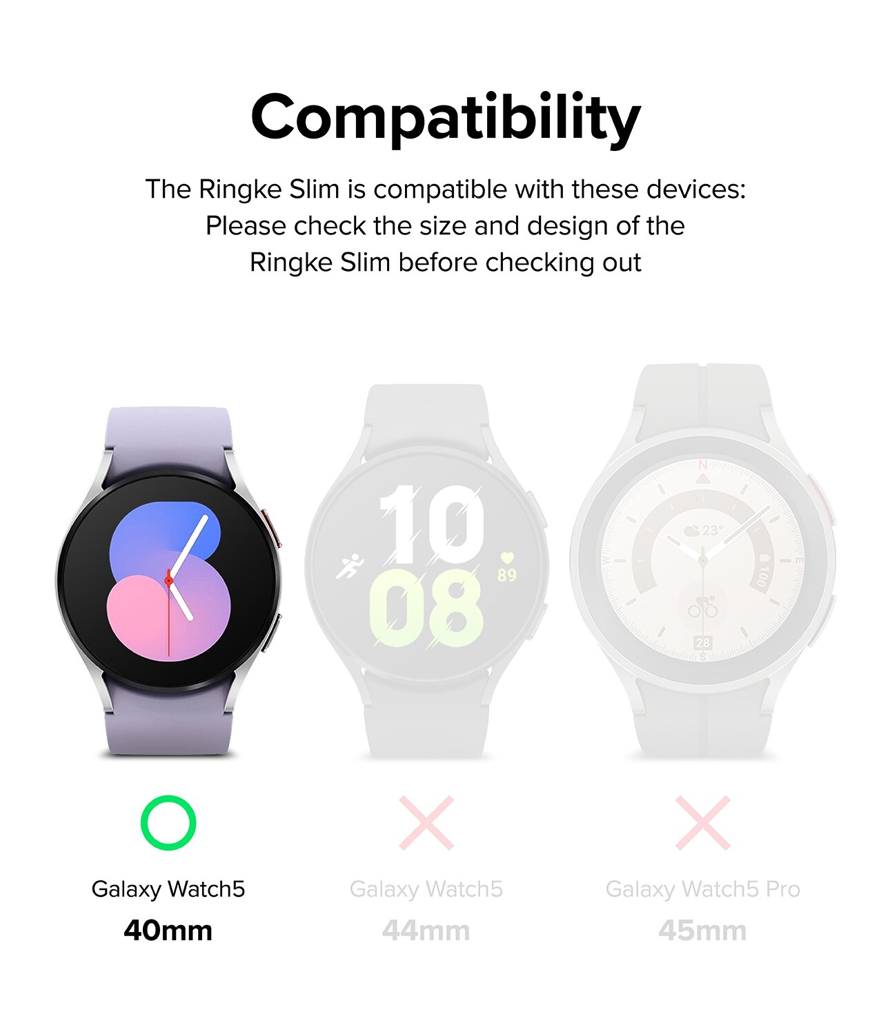 Coque Slim (2 pièces) Samsung Galaxy Watch 5 40mm, Multi-couleur / motif