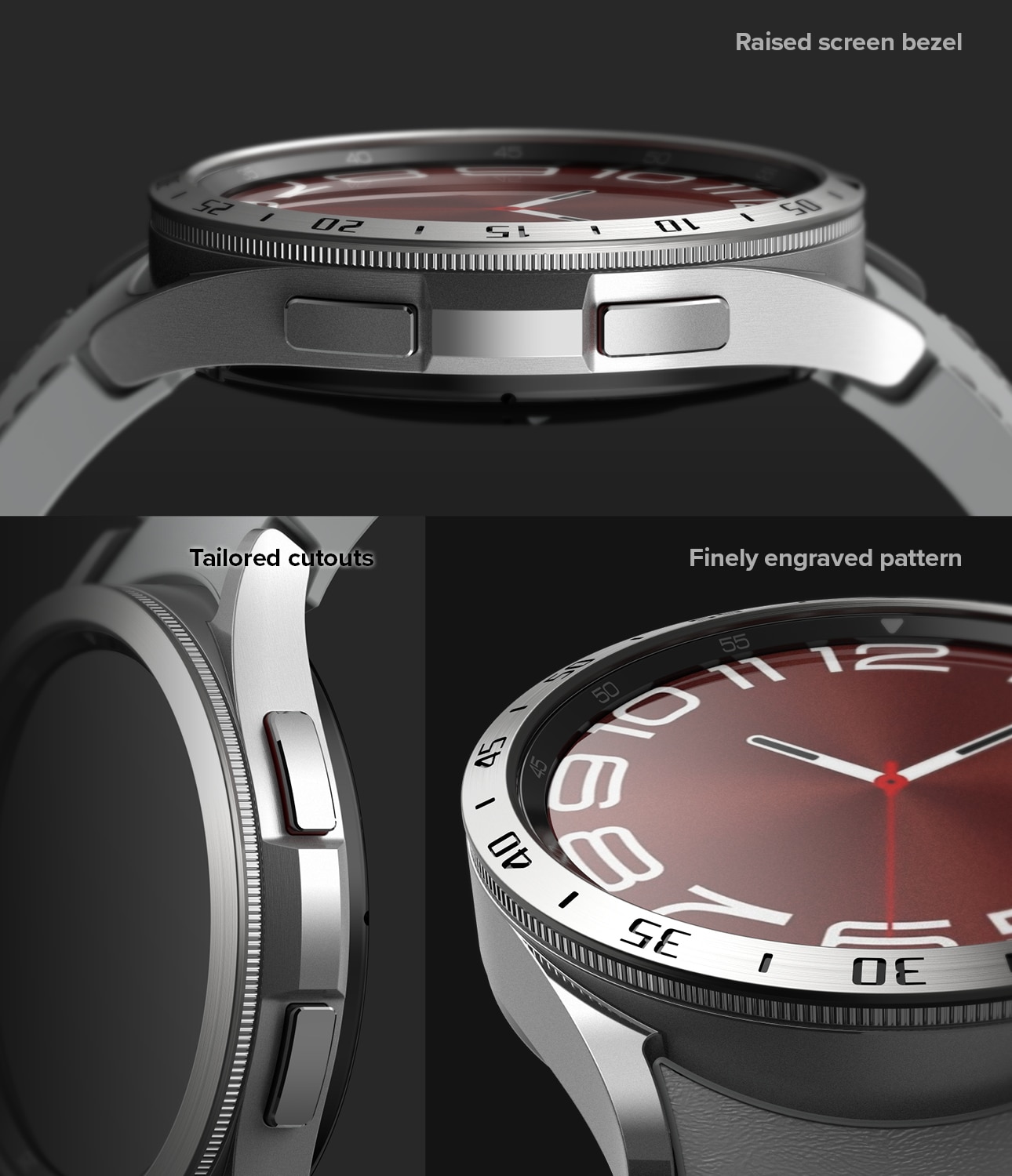 Bezel Styling Samsung Galaxy Watch 6 Classic 43mm, argent