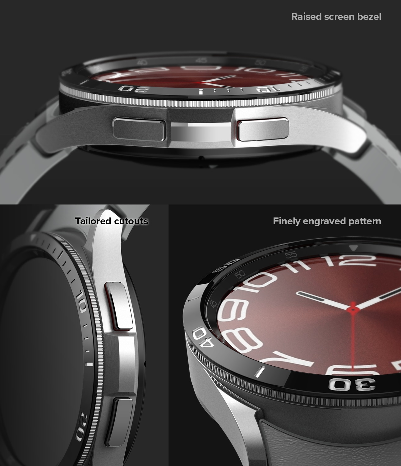 Bezel Styling Samsung Galaxy Watch 6 Classic 43mm, noir